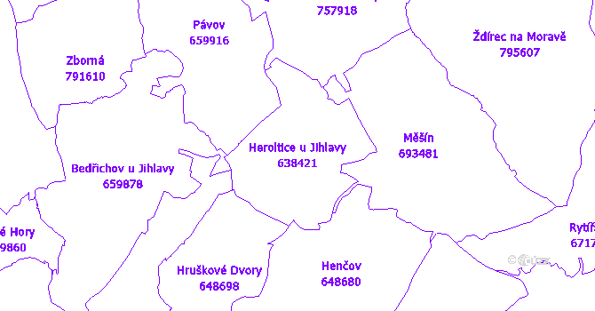 Katastrální mapa Heroltice u Jihlavy