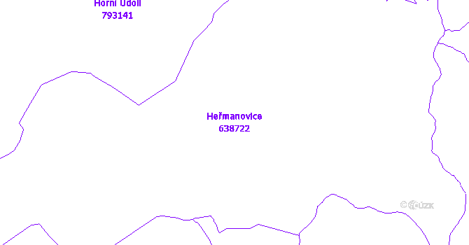 Katastrální mapa Heřmanovice - přehledová mapa katastrálního území