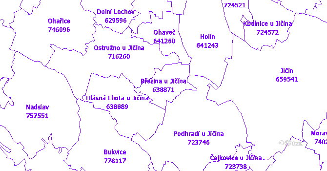 Katastrální mapa Březina u Jičína