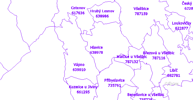 Katastrální mapa Hlavice