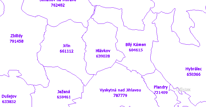 Katastrální mapa Hlávkov