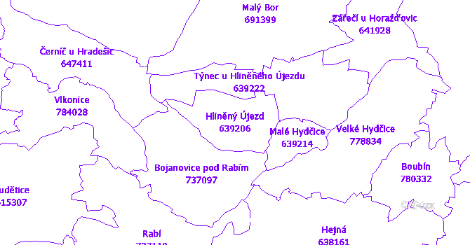 Katastrální mapa Hliněný Újezd