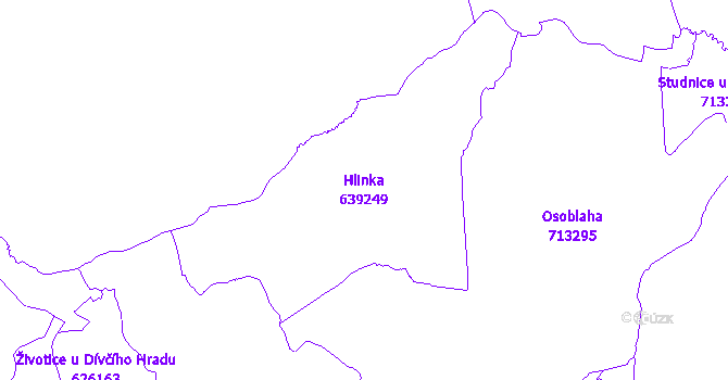 Katastrální mapa Hlinka - přehledová mapa katastrálního území