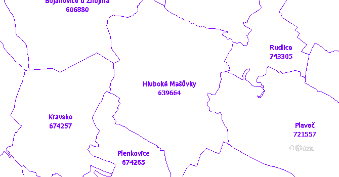 Katastrální mapa Hluboké Mašůvky