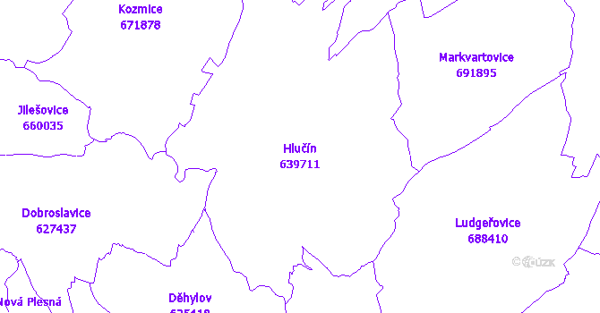 Katastrální mapa Hlučín - přehledová mapa katastrálního území