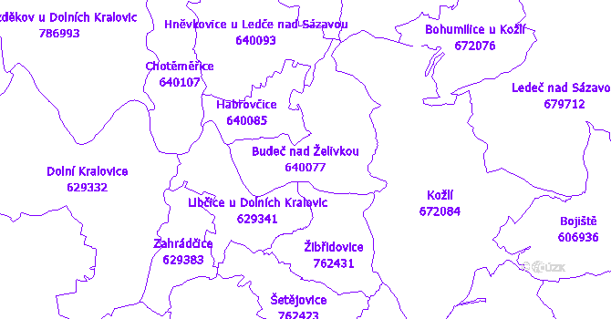 Katastrální mapa Budeč nad Želivkou