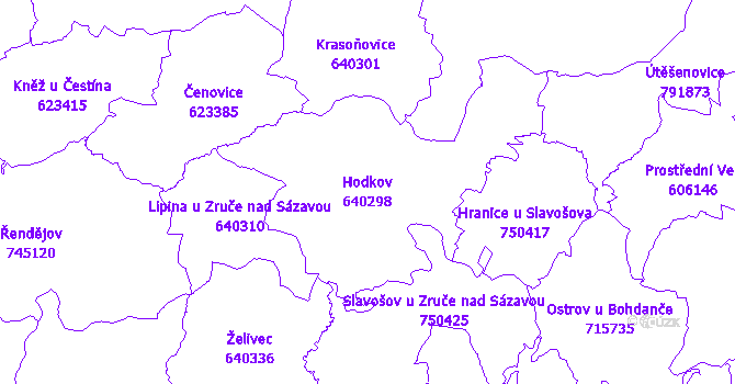 Katastrální mapa Hodkov