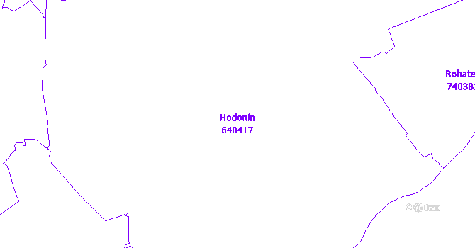Katastrální mapa Hodonín - přehledová mapa katastrálního území
