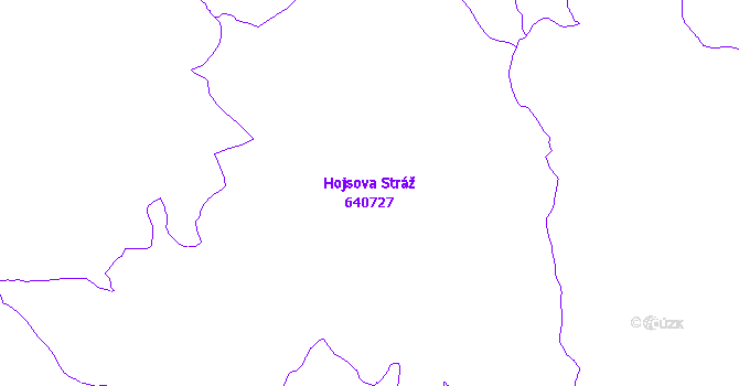 Katastrální mapa Hojsova Stráž - přehledová mapa katastrálního území