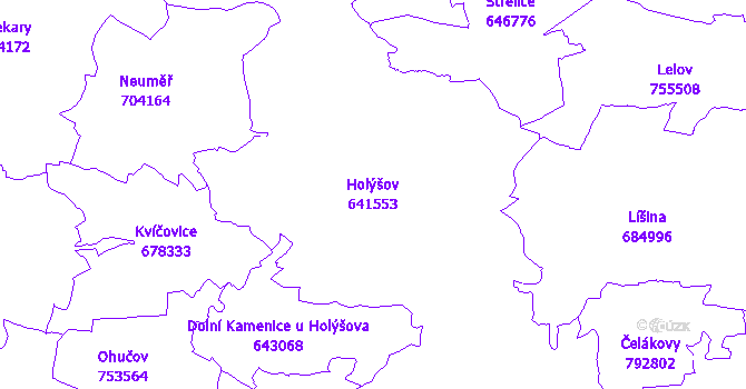 Katastrální mapa Holýšov - přehledová mapa katastrálního území