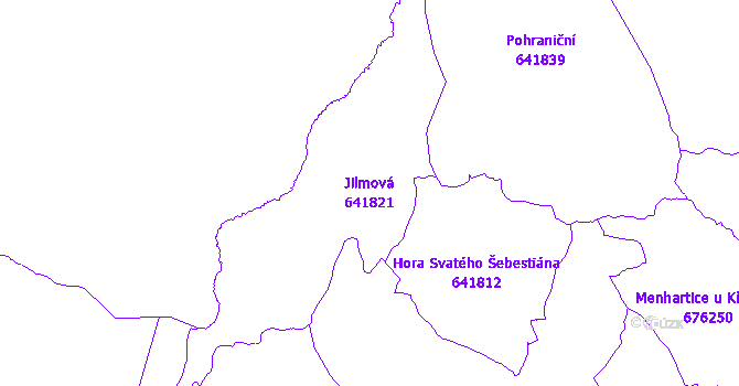 Katastrální mapa Jilmová - přehledová mapa katastrálního území