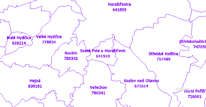 Katastrální mapa Svaté Pole u Horažďovic