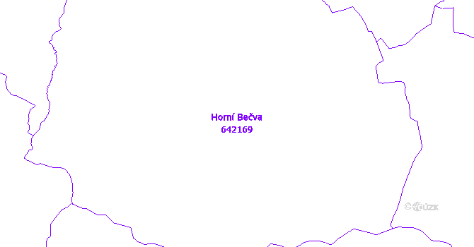 Katastrální mapa Horní Bečva - přehledová mapa katastrálního území