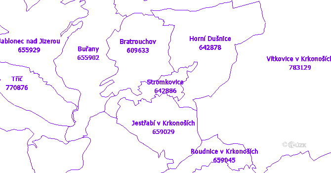 Katastrální mapa Stromkovice