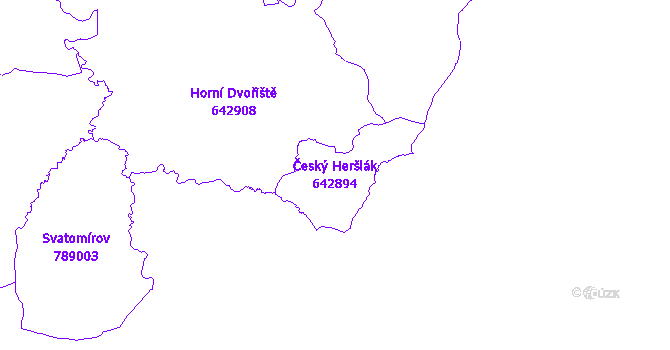 Katastrální mapa Český Heršlák - přehledová mapa katastrálního území