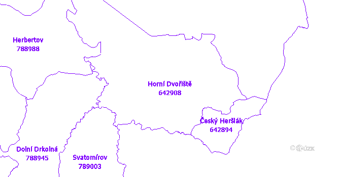 Katastrální mapa Horní Dvořiště - přehledová mapa katastrálního území
