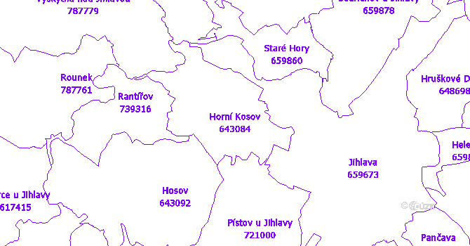 Katastrální mapa Horní Kosov