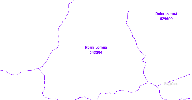 Katastrální mapa Horní Lomná