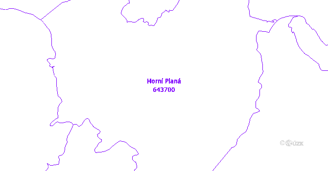 Katastrální mapa Horní Planá - přehledová mapa katastrálního území