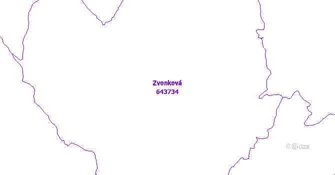 Katastrální mapa Zvonková - přehledová mapa katastrálního území