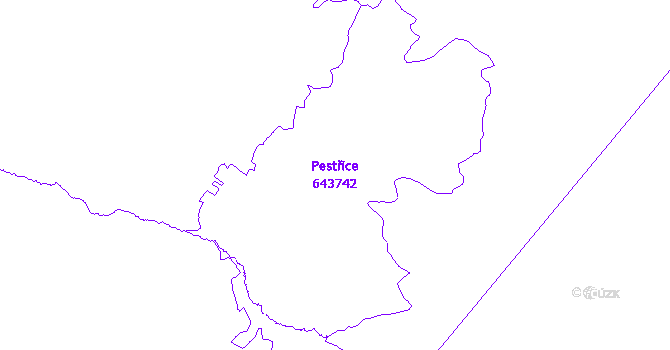 Katastrální mapa Pestřice - přehledová mapa katastrálního území