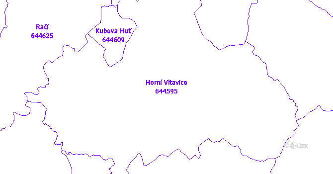 Katastrální mapa Horní Vltavice - přehledová mapa katastrálního území