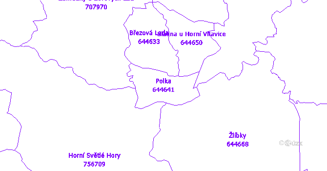 Katastrální mapa Polka - přehledová mapa katastrálního území