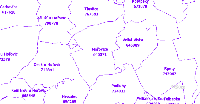 Katastrální mapa Hořovice