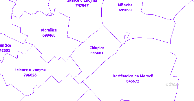 Katastrální mapa Chlupice