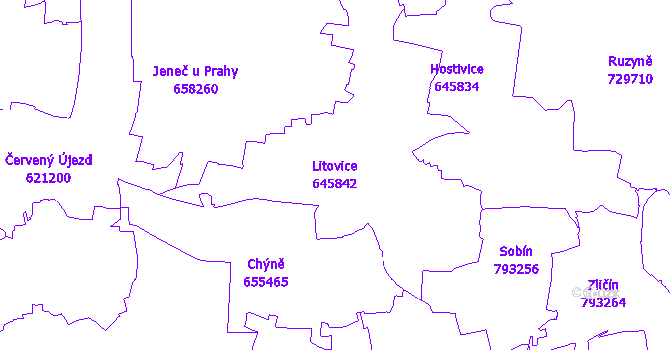 Katastrální mapa Litovice - přehledová mapa katastrálního území