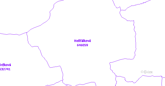 Katastrální mapa Hošťálková - přehledová mapa katastrálního území