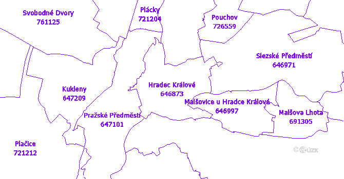 Katastrální mapa Hradec Králové