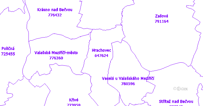 Katastrální mapa Hrachovec