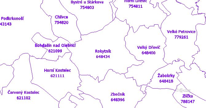 Katastrální mapa Rokytník