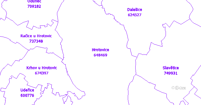 Katastrální mapa Hrotovice