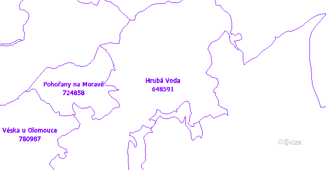Katastrální mapa Hrubá Voda