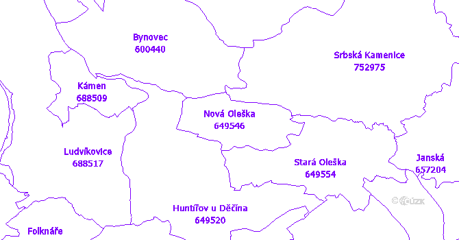 Katastrální mapa Nová Oleška