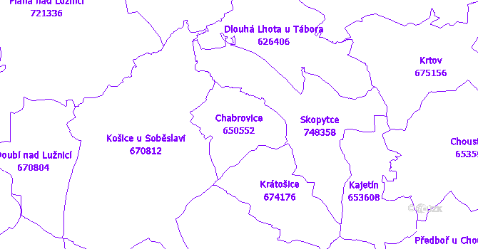 Katastrální mapa Chabrovice