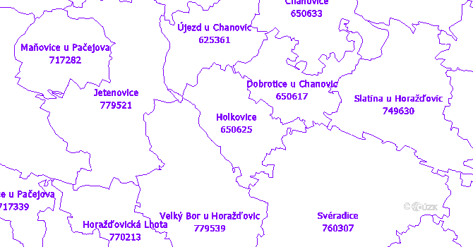 Katastrální mapa Holkovice