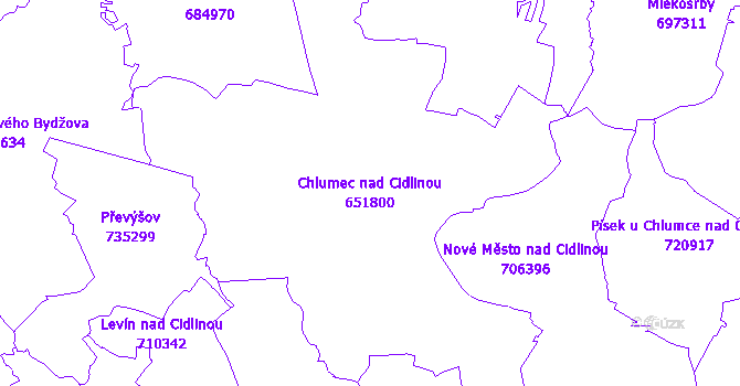 Katastrální mapa Chlumec nad Cidlinou