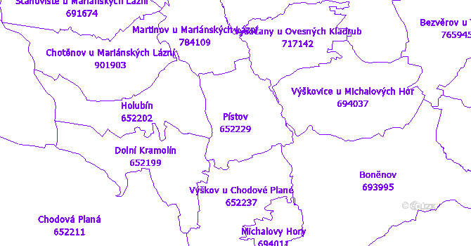 Katastrální mapa Pístov