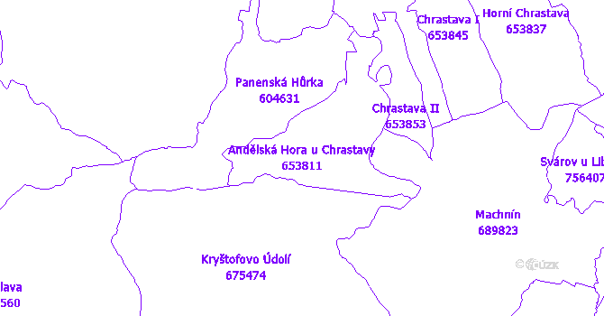 Katastrální mapa Andělská Hora u Chrastavy