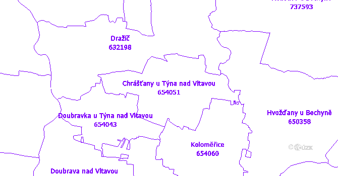 Katastrální mapa Chrášťany u Týna nad Vltavou