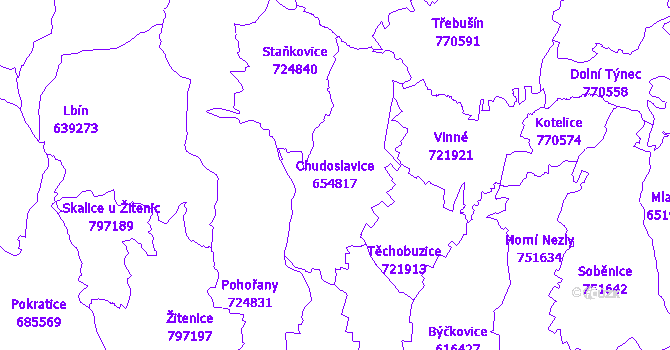 Katastrální mapa Chudoslavice