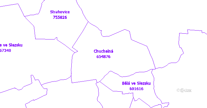 Katastrální mapa Chuchelná