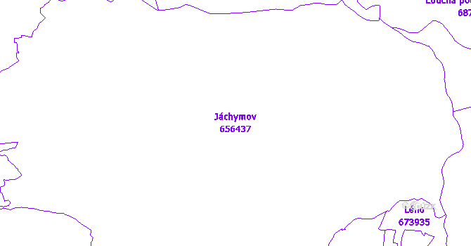 Katastrální mapa Jáchymov - přehledová mapa katastrálního území