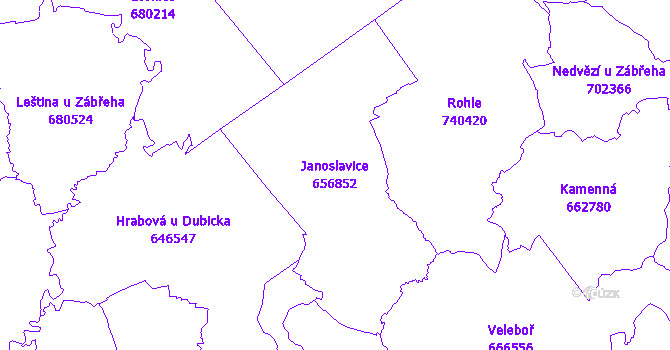 Katastrální mapa Janoslavice