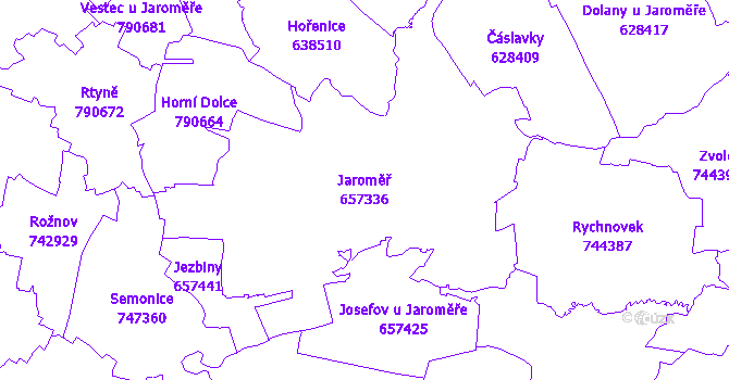 Katastrální mapa Jaroměř
