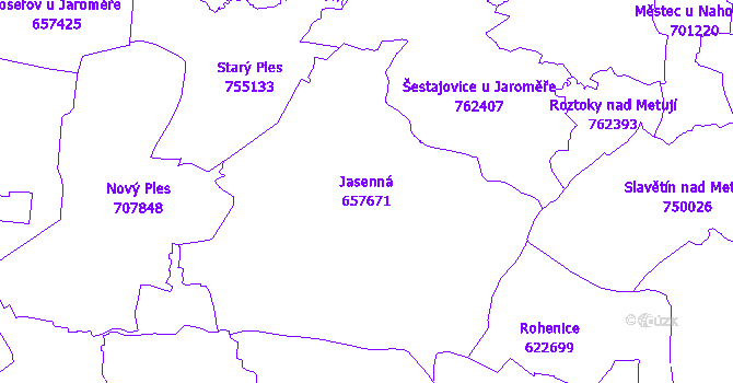 Katastrální mapa Jasenná