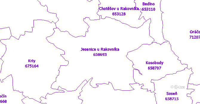 Katastrální mapa Jesenice u Rakovníka